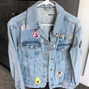 TOPSHOP Jean Jacket Size 8 with Custom Patches